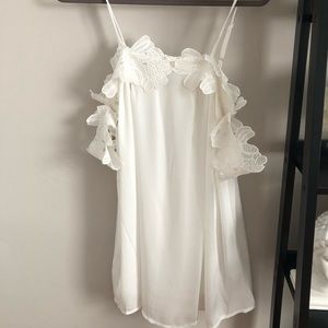 NWT Boohoo white dress with lace OTS detail size S